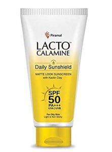 Lacto Calamine Sunshield Matte Look Sunscreen SPF 50 PA+++ oily prone skin 