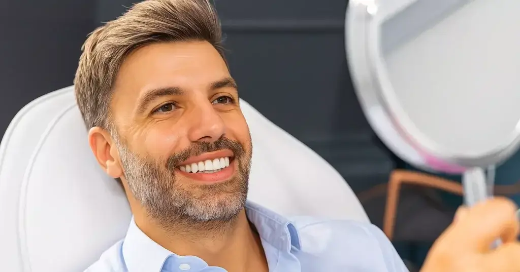 Aesthetic Treatments for men are on the rise. Here is an image of a man getting a treatment
