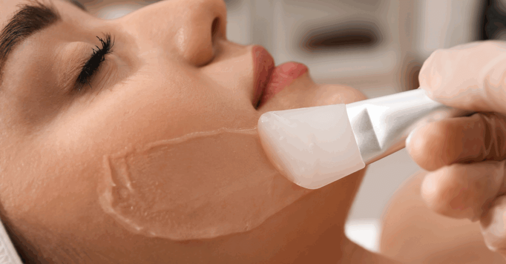 The importance of beauty balance, are we doing too much, or just enough? An image of a woman getting a chemical peel
