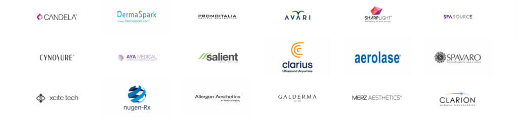 An image of some of the brands sponsoring the Canada Aesthetics Expo 2025