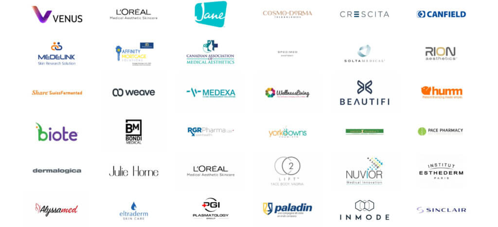 An image of some of the Canada Aesthetics Expo 2025 sponsors
