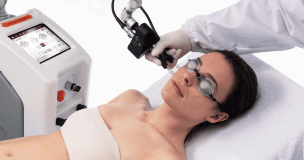 A lady undergoing a CoolPeel™ treatment