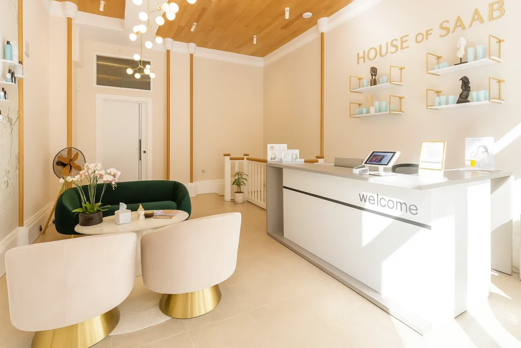 An image of the inside of the House Of Saab aesthetic clinic situated in London