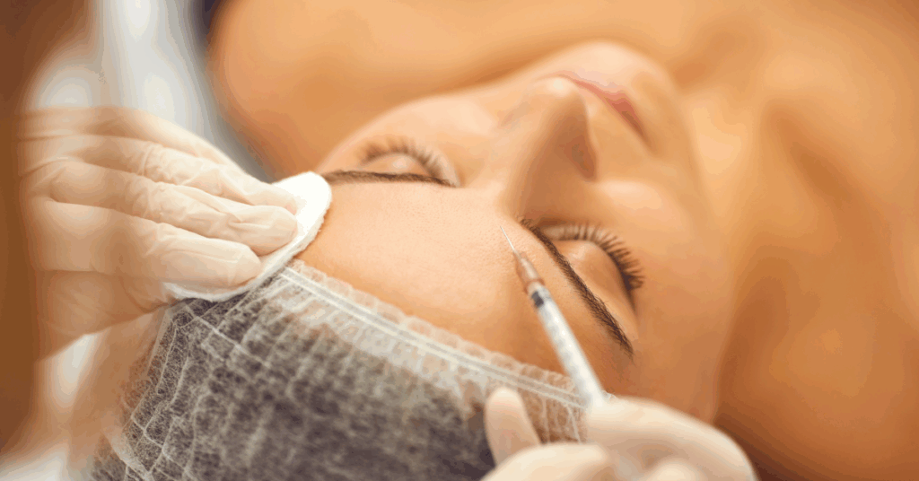 an image of a woman undergoing a Hyaluronic Acid treatment