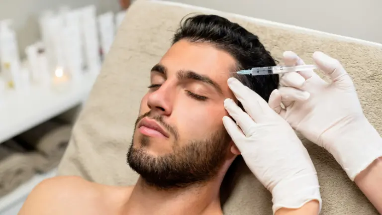 a man getting injectable treatment