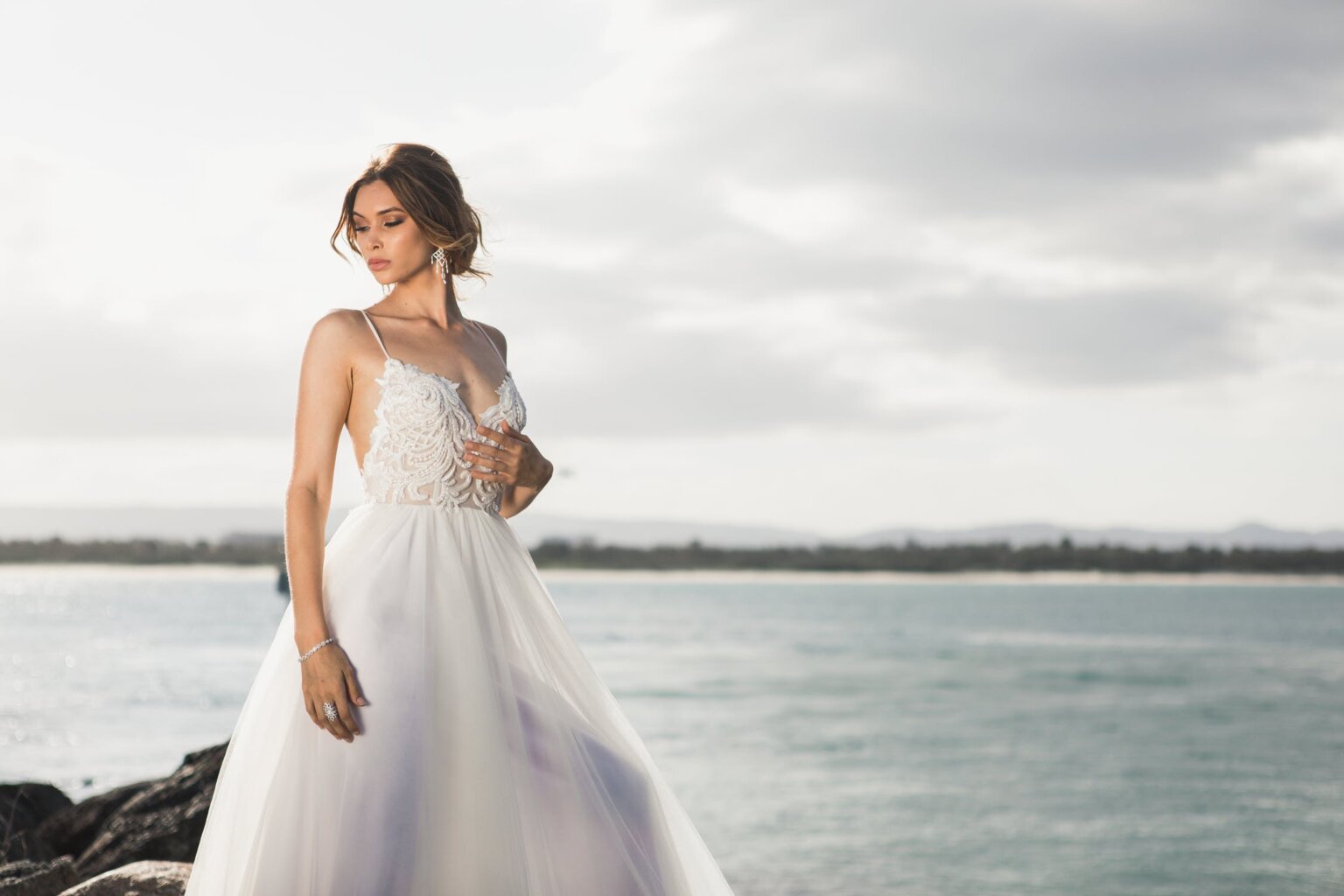 Beautiful woman in wedding dress