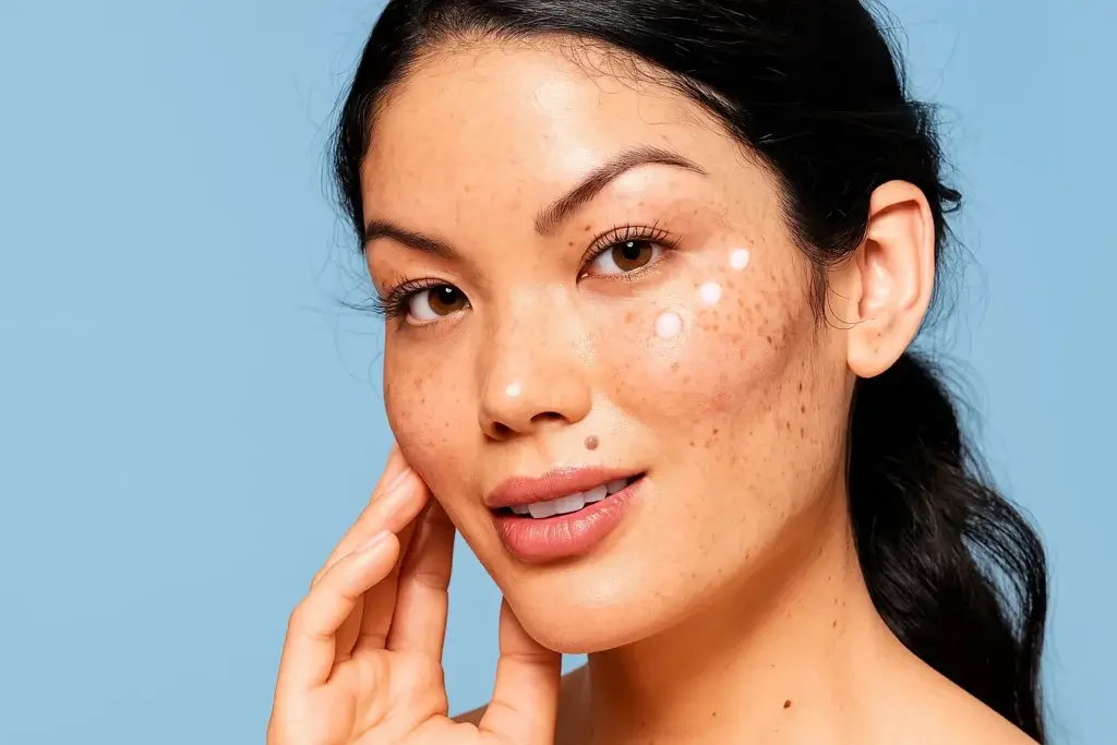 image of a woman with natural-looking beautiful skin